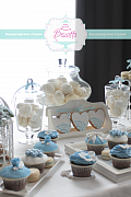 Сладкий стол Голубой – свадебные торты от сутдии «Бискотто»