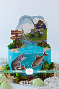 Торт Рыбаку – торты на день рождения от сутдии «Бискотто»