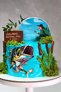 Торт Рыбалка – торты на день рождения от сутдии «Бискотто»